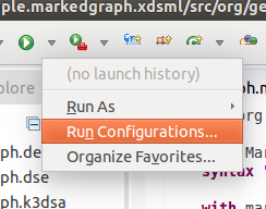Select "run / run Configurations"