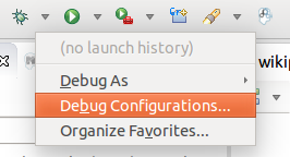 Select __Debug / Debug Configurations__